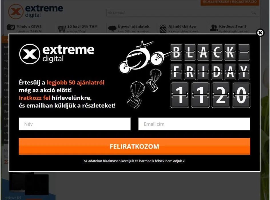 extreme digital black friday kampány