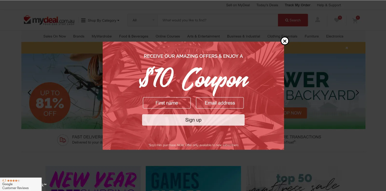 Mydeal.com.au popup