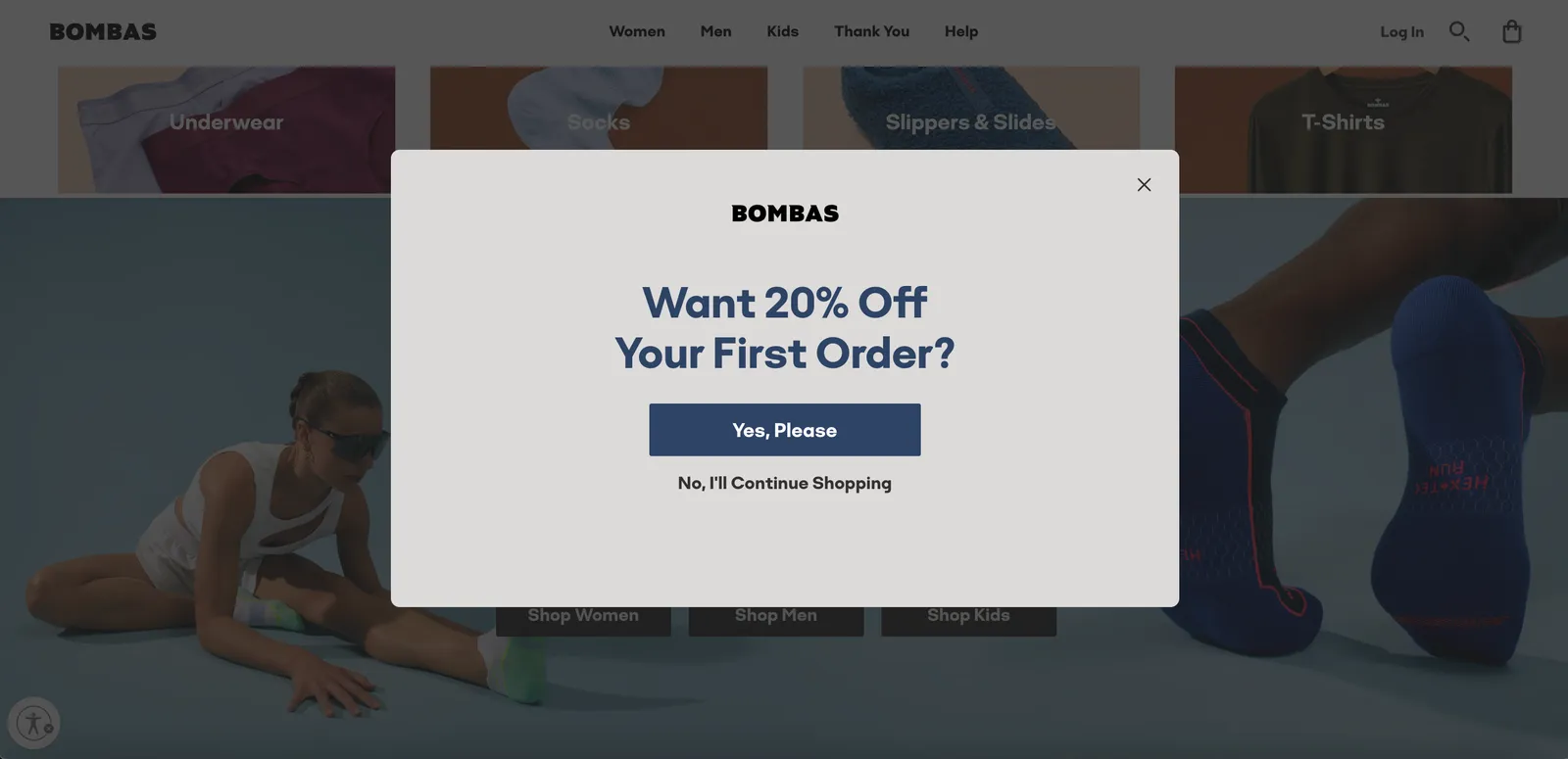 A Bombas multi-step popupja.