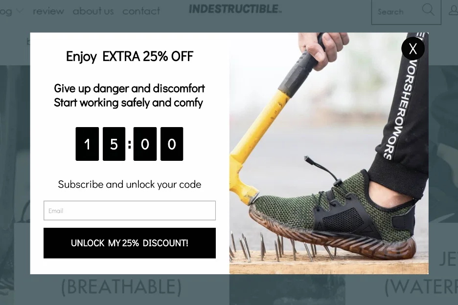 Indestructible Shoes remekül használja a kilépési szándékra megjelenő popupját