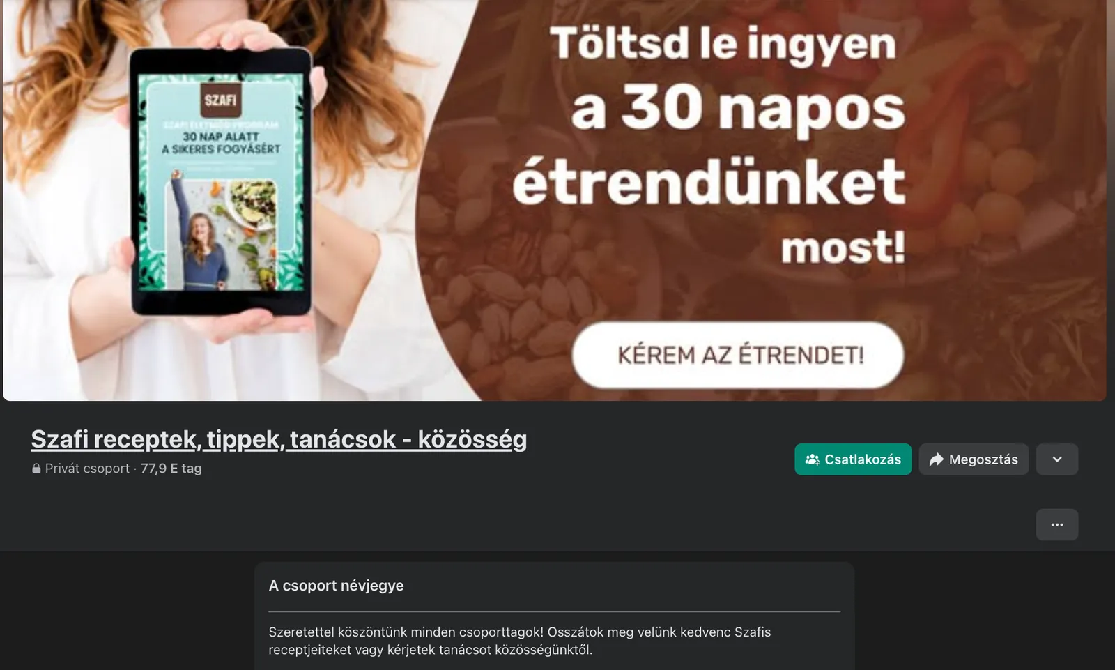 Szafi Facebook csoportja