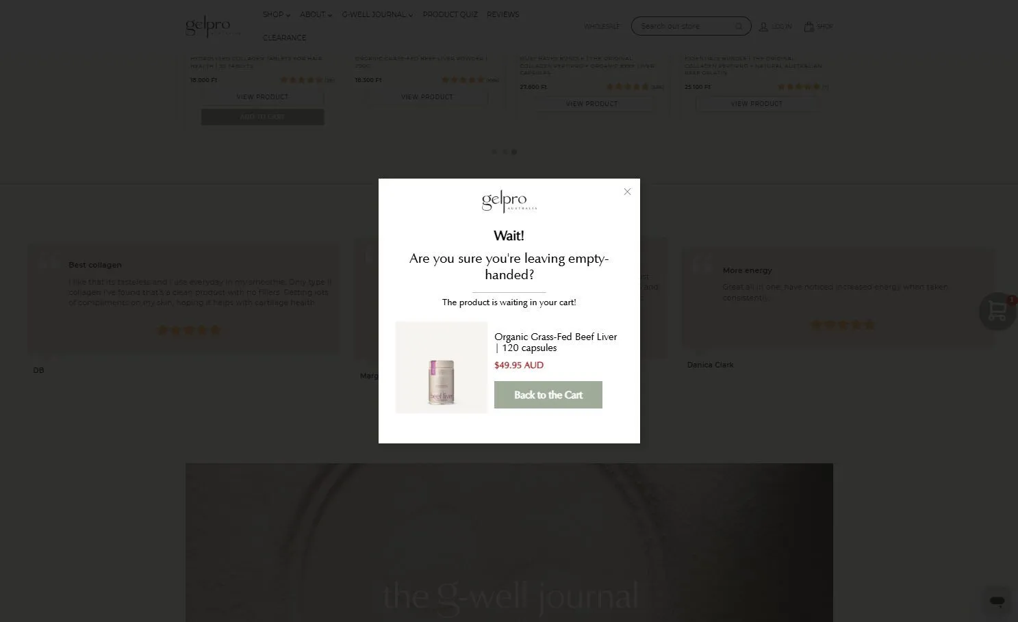 Gelpro popupja