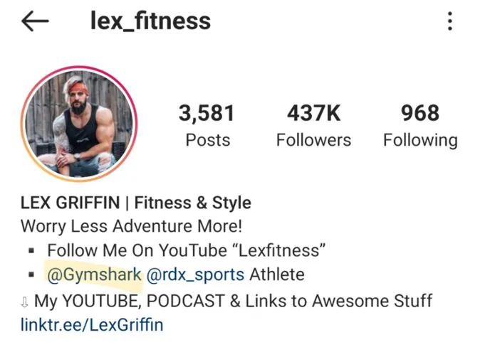 GymShark influenszer