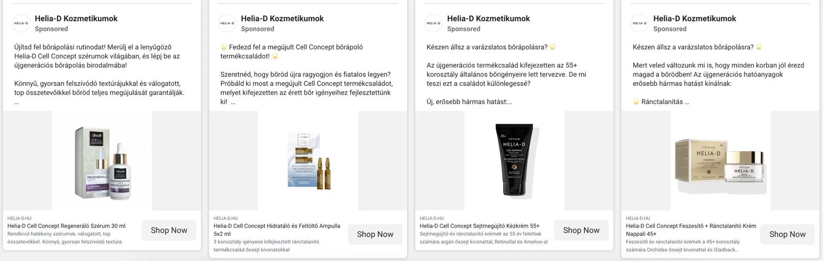 Hirdetésekben termékeket is reklámoznak.