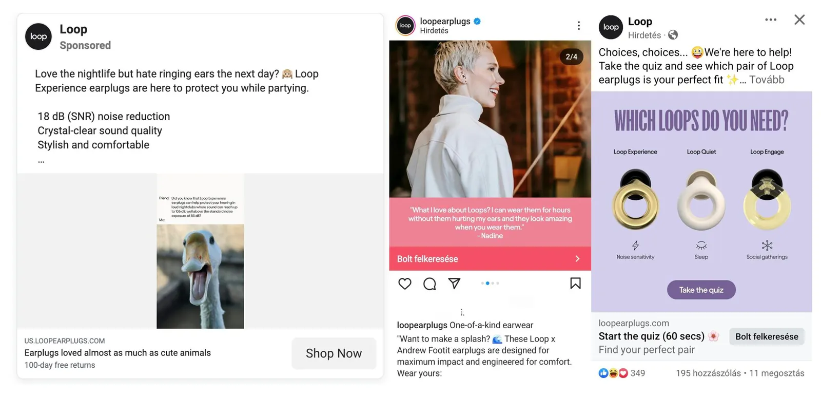 Illusztráció: Loop Earplugs marketing: Hallásvédelem újragondolva