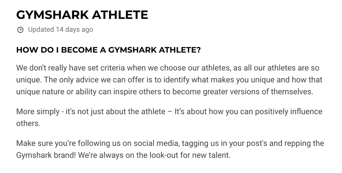 Gymshark athlete