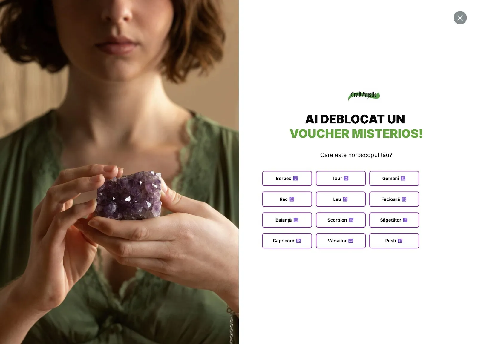Többlépcsős popup első oldala.